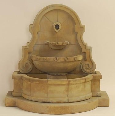 Liguria Wall Outdoor Cast Stone Garden Fountain With Step And Concrete Spout Fountain Tuscan